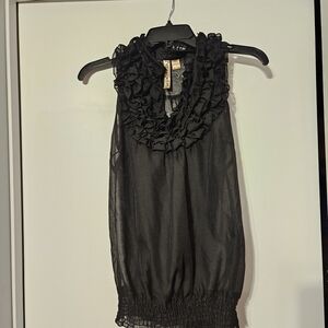 Eyeshadow Black Ruffled Blouse